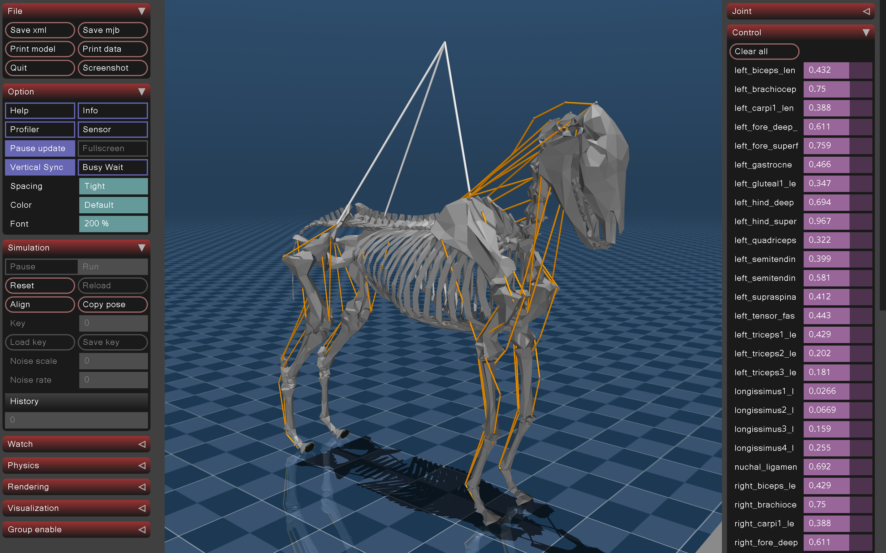 Mujoco horse model